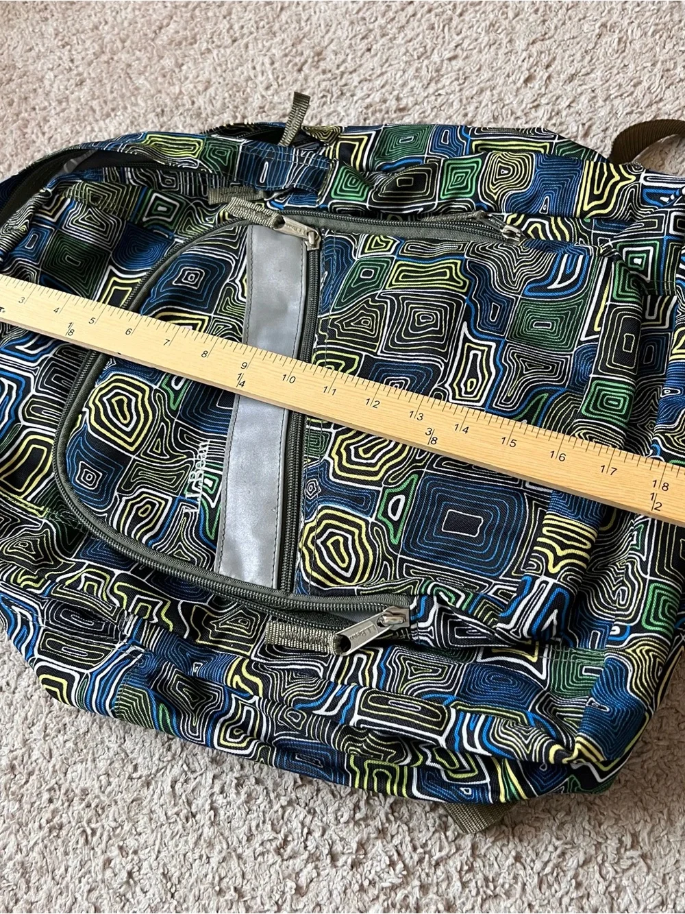 LL Bean Geometric Pattern Backpack - Picture 11 of 12
